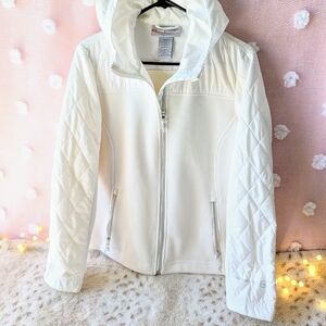 Free Country, Cream, Women's, Shell Jacket, Medium, Zipper, Hood, Like New
